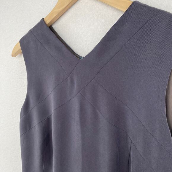 TONI FRANCESC Dress 8 Fit & Flare Skater Knee Length Sleeveless Blue Gray Spain - Picture 2 of 16